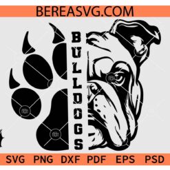 Bulldogs Head and Paw SVG, Bulldogs Face SVG, Bulldogs Paw SVG, Bulldogs Mascot SVG, Bulldogs Cheer SVG