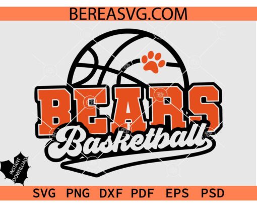 Bears Basketball svg, Bears Basketball Ball svg