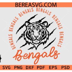 Bengals Face Scratch svg, Bengals Claw Face svg, Bengals Mascot svg