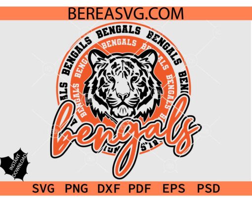 Bengals SVG PNG, Bengals Mascot svg, Bengals Logo SVG