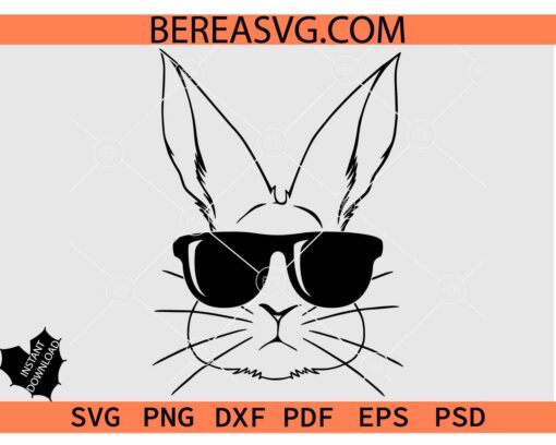 Bunny Glasses svg, Bunny Boy svg, Bunny With Glasses SVG