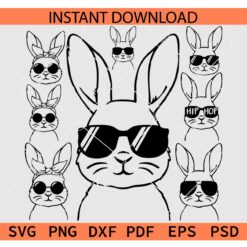 Bunny shades Bundle SVG,  Bunny Face with sunglasses Bundle SVG, Windsor sunglasses Bundle SVG