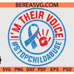 Child Abuse Prevention Awareness Svg Png, I'm Their Voice #StopChildAbuse svg