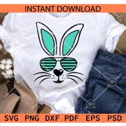 Cool Bunny Boy Sunglasses SVG, Bunny Face with Sunglasses SVG, Rabbit Face with sunglasses SVG