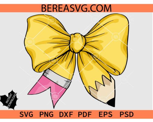 Coquette Pencil Bow SVG
