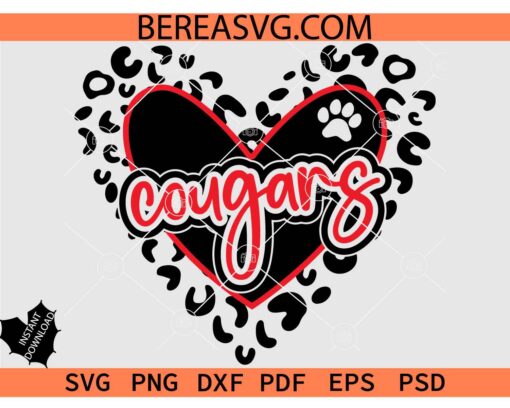 Cougars Paw SVG, Leopard Cougars Paw SVG, Leopard Print Cougars Paw SVG
