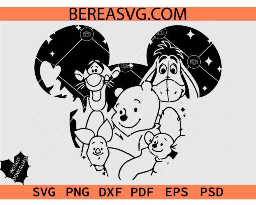 Disney Friends SVG, Mickey Mouse Friends silhouette SVG