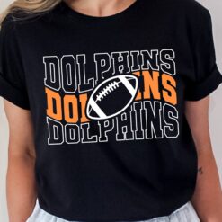 Dolphin Football Wavy Text Stacked svg, Dolphin wavy text Football Clipart SVG