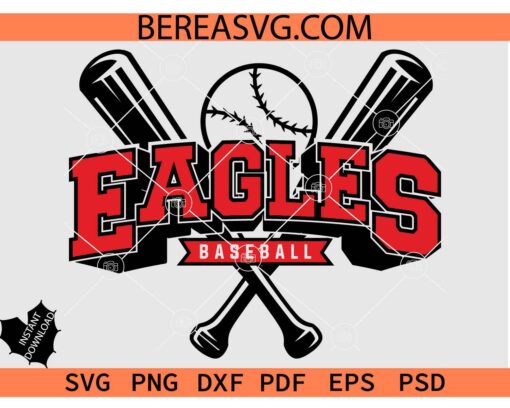 Eagles Baseball SVG PNG, Baseball Ball Eagles SVG