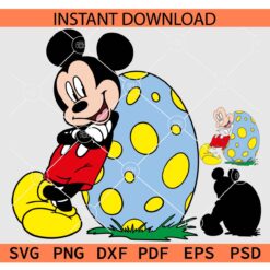Easter Cartoon SVG, Mickey Easter SVG, Disney with Easter Egg SVG, Layered Disney with Easter Egg SVG