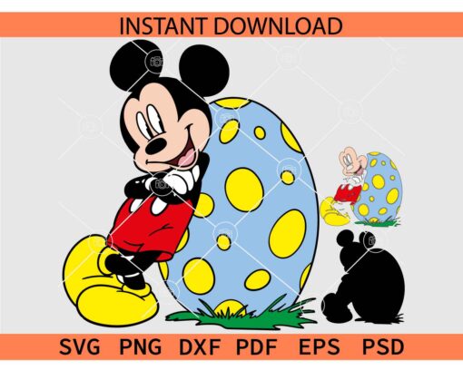 Easter Cartoon SVG, Mickey Easter SVG, Disney with Easter Egg SVG, Layered Disney with Easter Egg SVG
