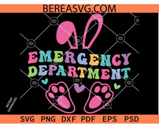 Emergency Department Easter SVG, Healthcare Worker Bunny Ears SVG