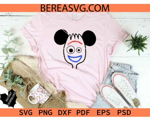 Forky face smiley 2 Toy Story Svg Dxf Eps Pdf Png, Forky Shirt SVG, Toy Story 4 SVG, Forky SVG