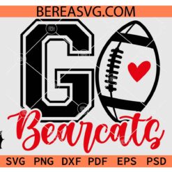 Go Bearcats SVG PNG, Bearcats Football Ball SVG