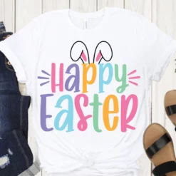 Happy Easter Bunny Ears SVG, Bunny Ears Happy Easter Sublimation SVG