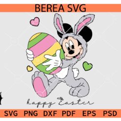 Happy Easter Mouse Carrying Egg SVG, Mickey and Friends Easter SVG, Easter Mickey Bunny Svg, Disney Easter Peeps SVG