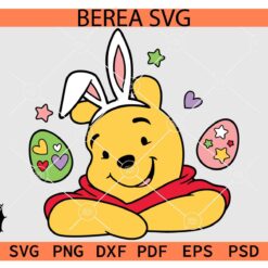 Happy Winnie the Pooh Easter Eggs SVG, Winnie the Pooh Easter Bunny SVG