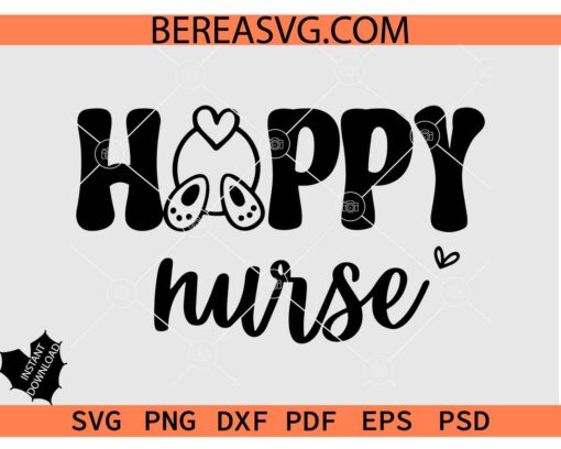 Hoppy Nurse SVG PNG, Nurse Easter Svg, Easter Nurse SVG