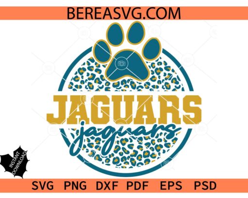 Jaguars Paw SVG PNG, Leopard Print Jaguars SVG, Leopard Jaguars Paw SVG
