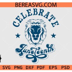 King Lion Head Celebrate Juneteenth SVG, June 1865 lion Face SVG