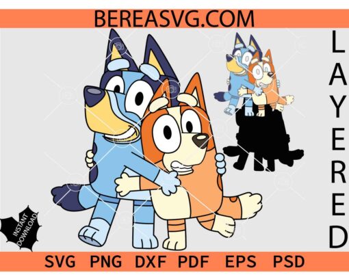 Layered Bluey SVG, Bluey Characters Party Decor SVG