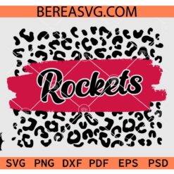 Leopard Print Board Rockets SVG, Rockets Mascot Leopard Print SVG