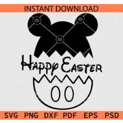 Mickey Ears Egg Happy Easter SVG, Mickey Mouse Ears Happy Easter Egg SVG