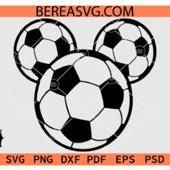 Mickey Ears Soccer Ball SVG, Mickey Head Soccer Ball SVG