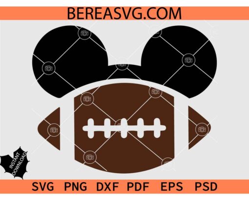 Mickey Football Ball SVG, Mickey Ears Football Ball SVG, Disney football ball svg