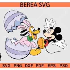 Mickey & Friends Easter SVG, Disney Easter Egg SVG, Pluto and Mickey Easter Egg SVG