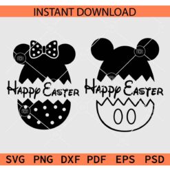 Mickey Minnie Ears Egg Bundle Happy Easter SVG, Disney Bundle Ears Happy Easter Egg SVG