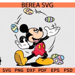 Mickey Mouse Playing with Easter Eggs SVG, Easter Mickey Mouse SVG