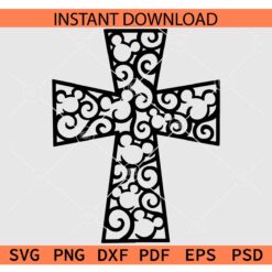 Mickey Mouse black cross SVG, Easter Cross SVG, Disney Easter Cross SVG