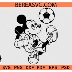 Mickey Playing Soccer  PNG EPS PDF DXF SVG, Mouse Playing Soccer SVG