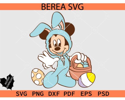 Mouse Easter Eggs in Shopping Bag SVG,  Easter Family Vacation SVG