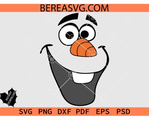 Olaf SVG, Disney Olaf Face SVG, Disneyland Olaf Face Shirt SVG