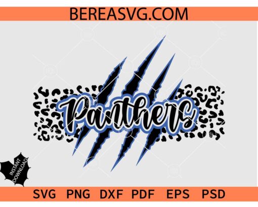 Panthers Scratch Claw SVG, Leopard Print Panthers Scratch SVG