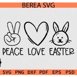 Peace Love Easter SVG, Peace Love Easter Bunny Head SVG