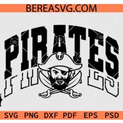 Pirates Varsity Font Logo SVG PNG, Pirates Face Logo svg, Pirates Cheer svg