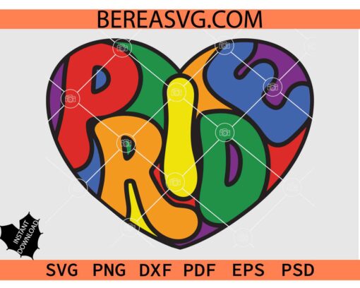 Pride Heart svg, Lgbtq Heart Symbol SVG, Love Is Love Svg, Gay pride Love Heart SVG
