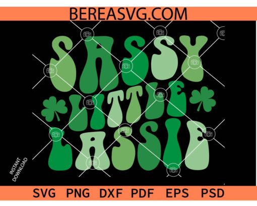 Sassy Little Lassie Svg Png, St Patrick's Day Girls Svg, Shamrock Svg