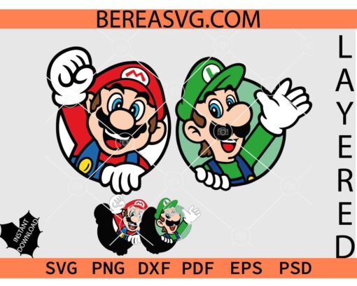Super Mario Icons SVG Bundle, Super Mario Layered SVG PNG