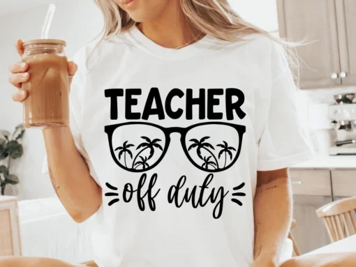 Teacher Off Duty Glasses SVG, Summer sunglasses teacher off duty SVG, Teacher off duty summer SVG PNG DXF EPS
