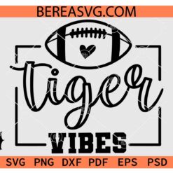Tiger Vibes football ball SVG PNG DXF EPS, Tiger Mascot SVG
