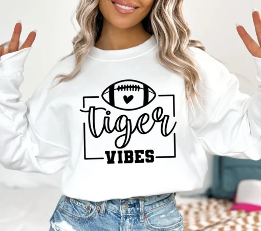 Tiger Vibes football ball SVG PNG DXF EPS, Tiger Mascot SVG