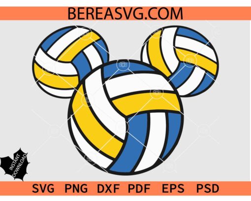 Volleyball mickey svg, Disney volleyball ball SVG, Mickey mouse Head Volleyball SVG