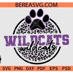 Wildcats Paw SVG PNG, Leopard Print Wildcats Paw svg, Wildcats Cheer svg