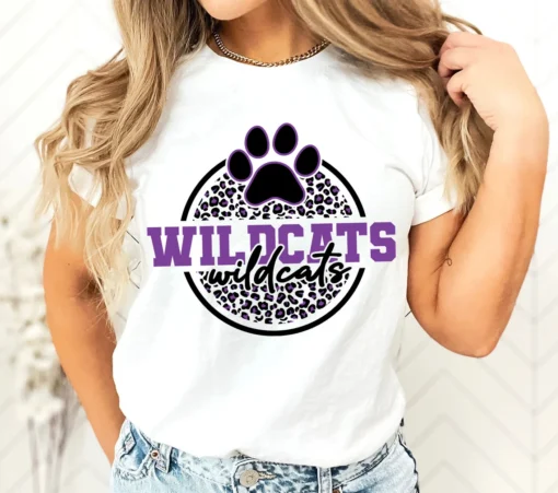 Wildcats Paw SVG PNG, Leopard Print Wildcats Paw svg, Wildcats Cheer svg