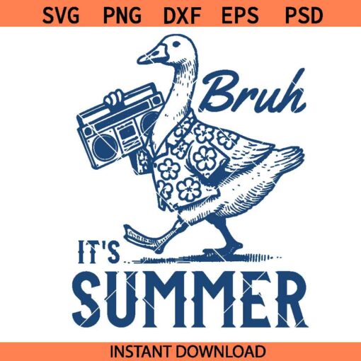 Bruh it is summer funny goose SVG, goose summer svg, retro summer goose svg