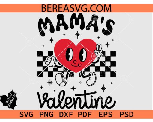 Checker Board Mama’s Valentine SVG, Peace Heart Mama’s Valentine SVG